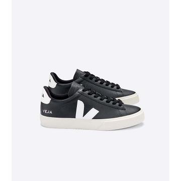 Black/White Men's Veja CAMPO CHROMEFREE Low Tops Sneakers | AU 294TCE